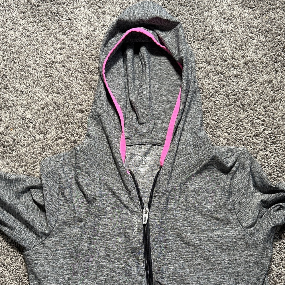 Reebok Size Large Charcoal and Pink Hoodie‎ with size M Jogger Bottoms